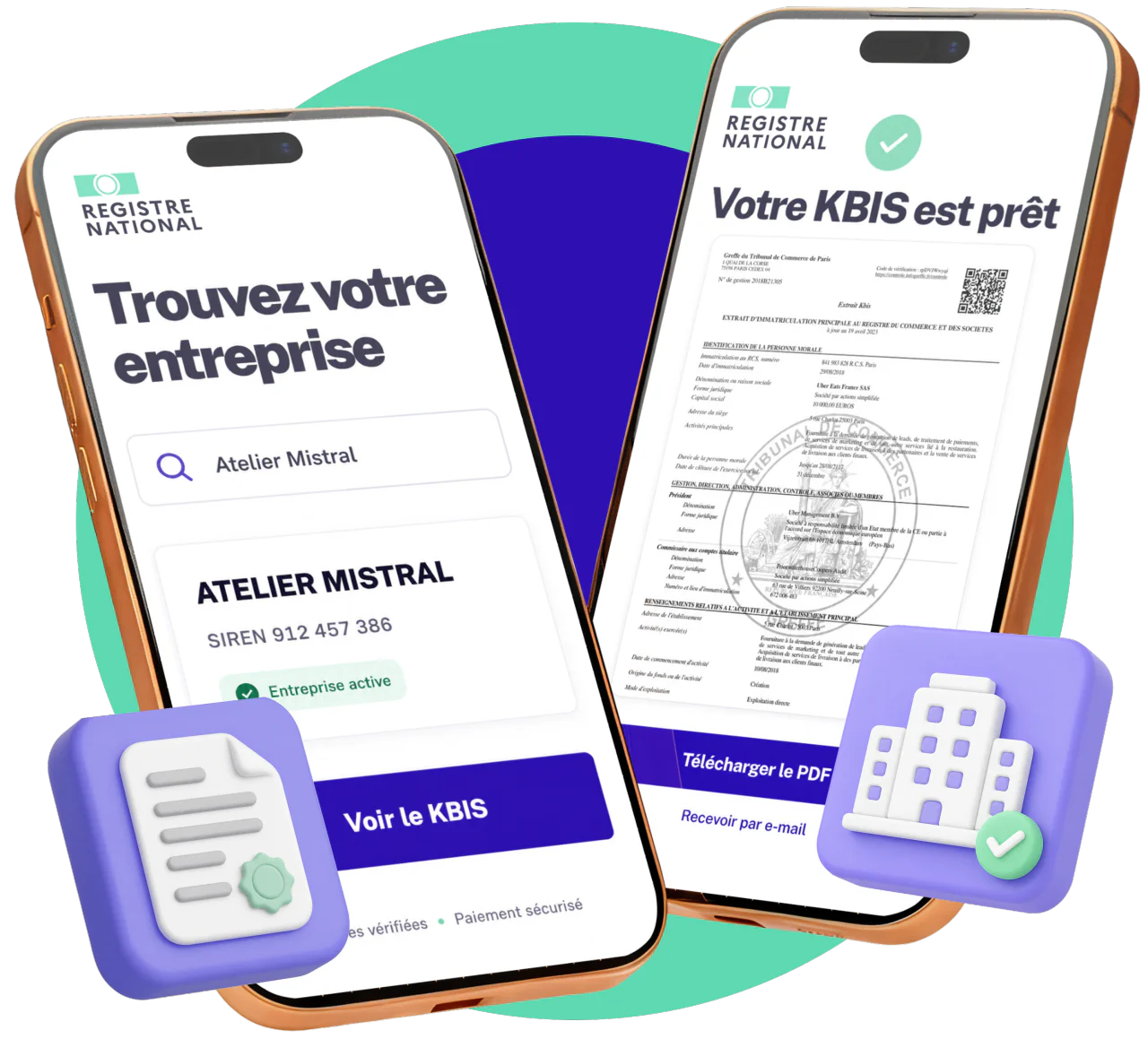 Illustration Kbis en ligne Registre National